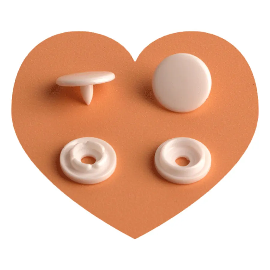 Custom smooth glossy cap snap fastener clip plastic four part 15L 16L 1010 snap button