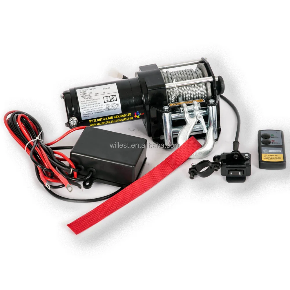 Автомобильная электрическая тросовая лебедка 3000 фунтов 12 В 24 постоянного тока для дистанционного управления win000a01p