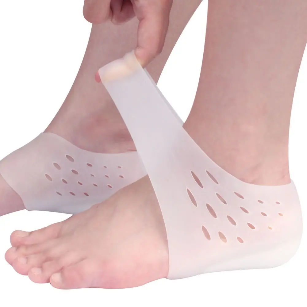 Breathable Silicone Heel Socks Protectors To Repair Dry Cracked Heel And Reduce Pains Of Plantar Fasciitis, Achilles Tendonitis
