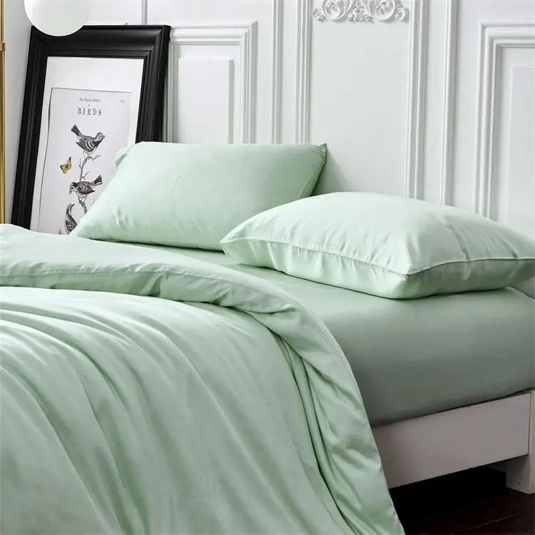 Like Mulberry Silk Ultra Soft Cooling 100% Lyocell Oragnic Bamboo Fitted Sheet Set Hypoallergenic Anti-Bacteria