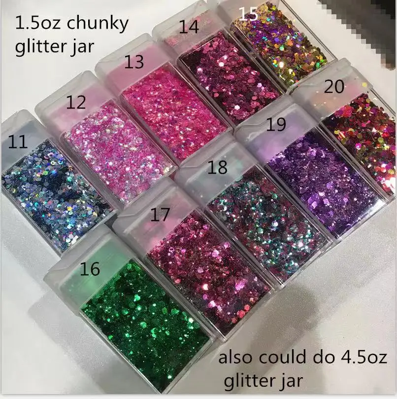 Free Sample Wholesale Bulk Mixed Glitter Powder Biodegradable Holographic Glitter For Nails Or Other Crafts