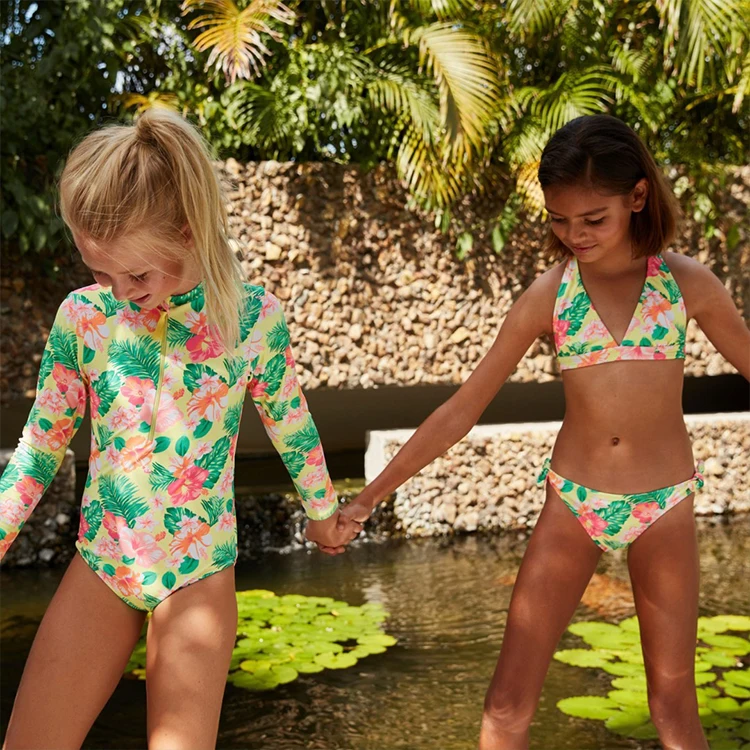 Custom High Quality Eco Friendly Swimwear Manufacturer Kids Baby Bikinis Bathing Suits Girl Swimwear Kids Swimsuit
