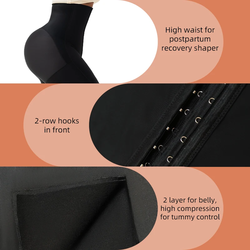 2 in 1 Postpartum Abdomen bbl Shapewear Shorts High Waist Tummy Control High Waisted Compression Shapewear Fajas Short For Women