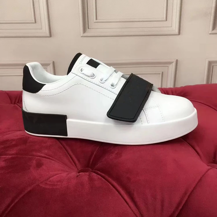 Fashion Famous Brand Napa Calf Skin Casual Shoes Flat Walking Running Portofino Sneaker Come With Original Box For Man Women