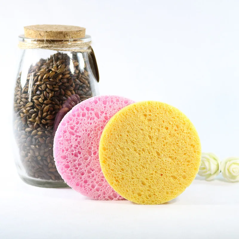 Face Clean Puff Wholesale Compressed Cellulose Soft Konjac Soft Sponge Make Up Facial Face Washing Cleansing