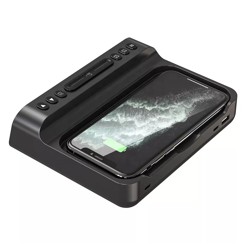 Hot Sell Multi-function 15W Wireless Charger Stations Multiple Devices 15W USB-A Type-C Charger Adapter With Alarm Clock Display