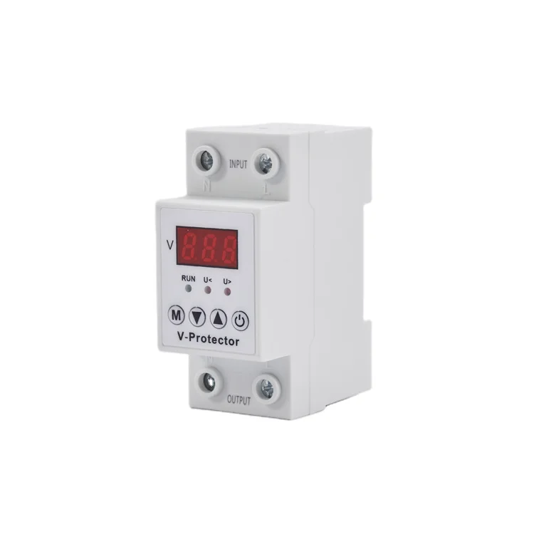 intelligent adjustable over under voltage and over current voltage protector digital electric stablizers 6A AC device din rail