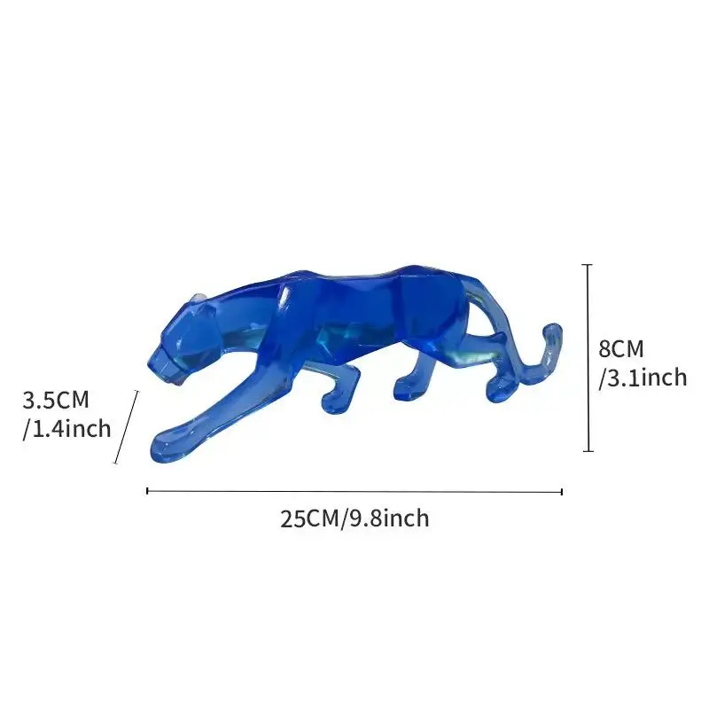 Luxury Home Office Decorative Transparent Acrylic Leopard Statue Handicrafts Money Sculpture for Home Art Anime Great Gift Idea