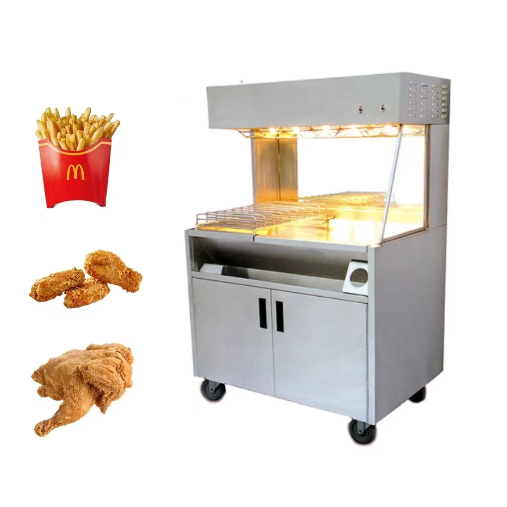 KFC  Free Standing Chips Warmer Display Stainless Steel french fries production line