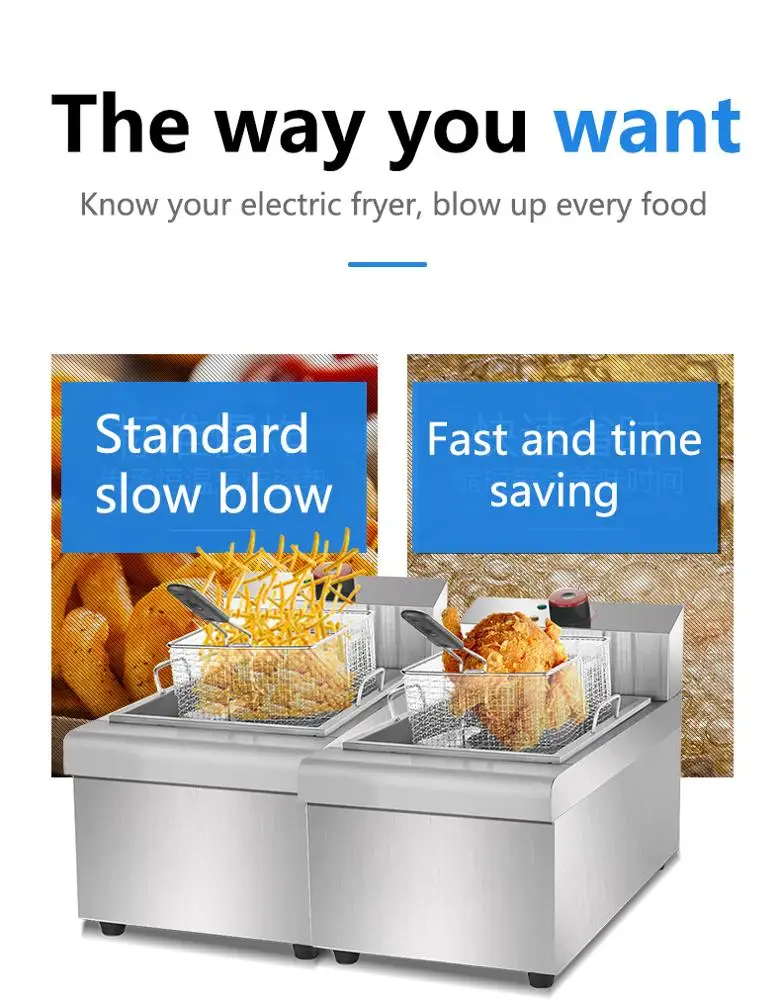 Hot selling electric fryer, single can vertical industrial fryer, electric commercial fryer