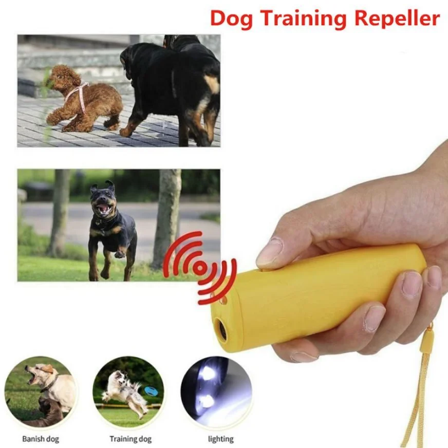 Anti Barking Stop Bark Handheld 3 In 1 Pet Dogs Led Flashlights Ultrasonic Dog Repeller And Trainer Device