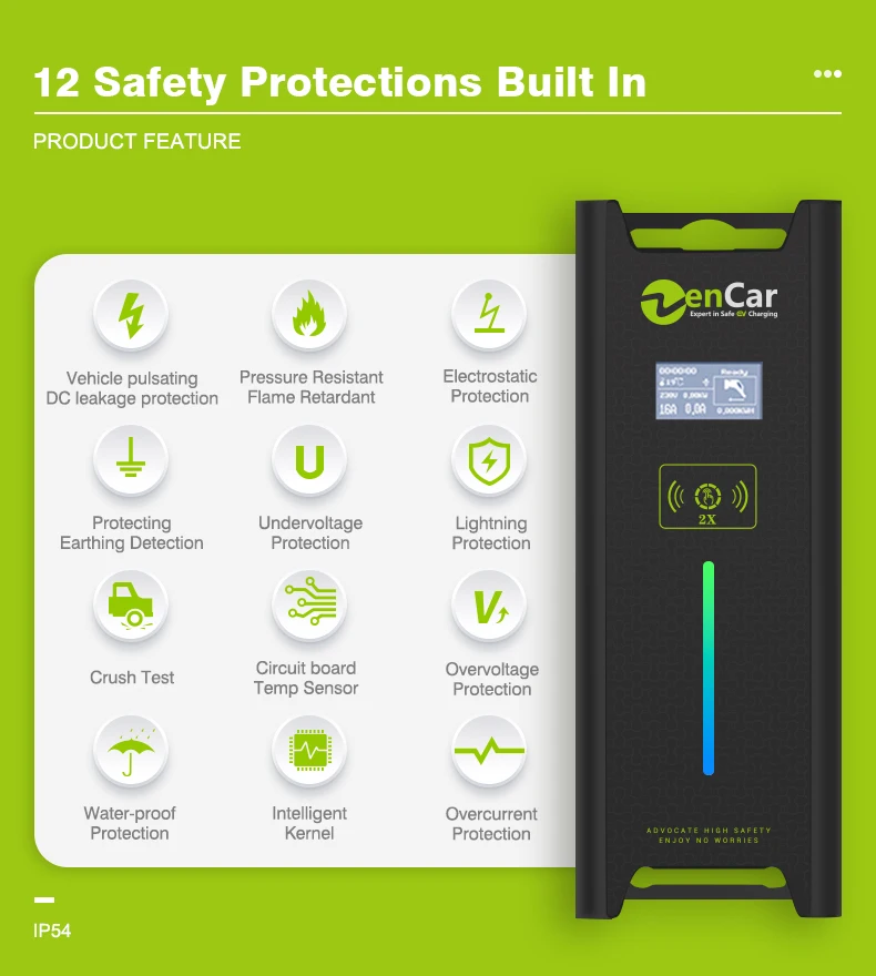 Зарядное устройство 32A 40A для электромобилей Zencar J1772 тип 1 Ac Ev зарядное Nema 10-50 Plug Oem