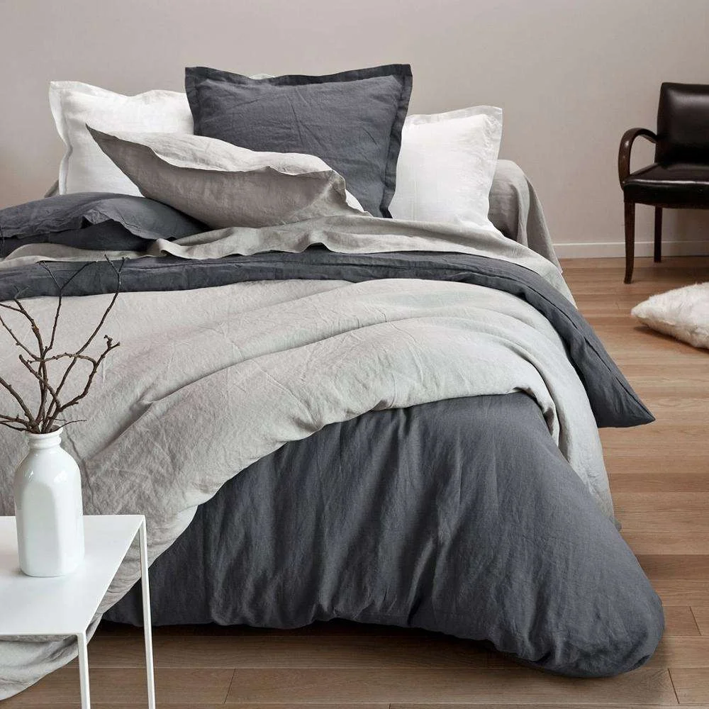 Supplies hotel linen 100% linen  bedding nantong 5 star customize quilt cover hotel