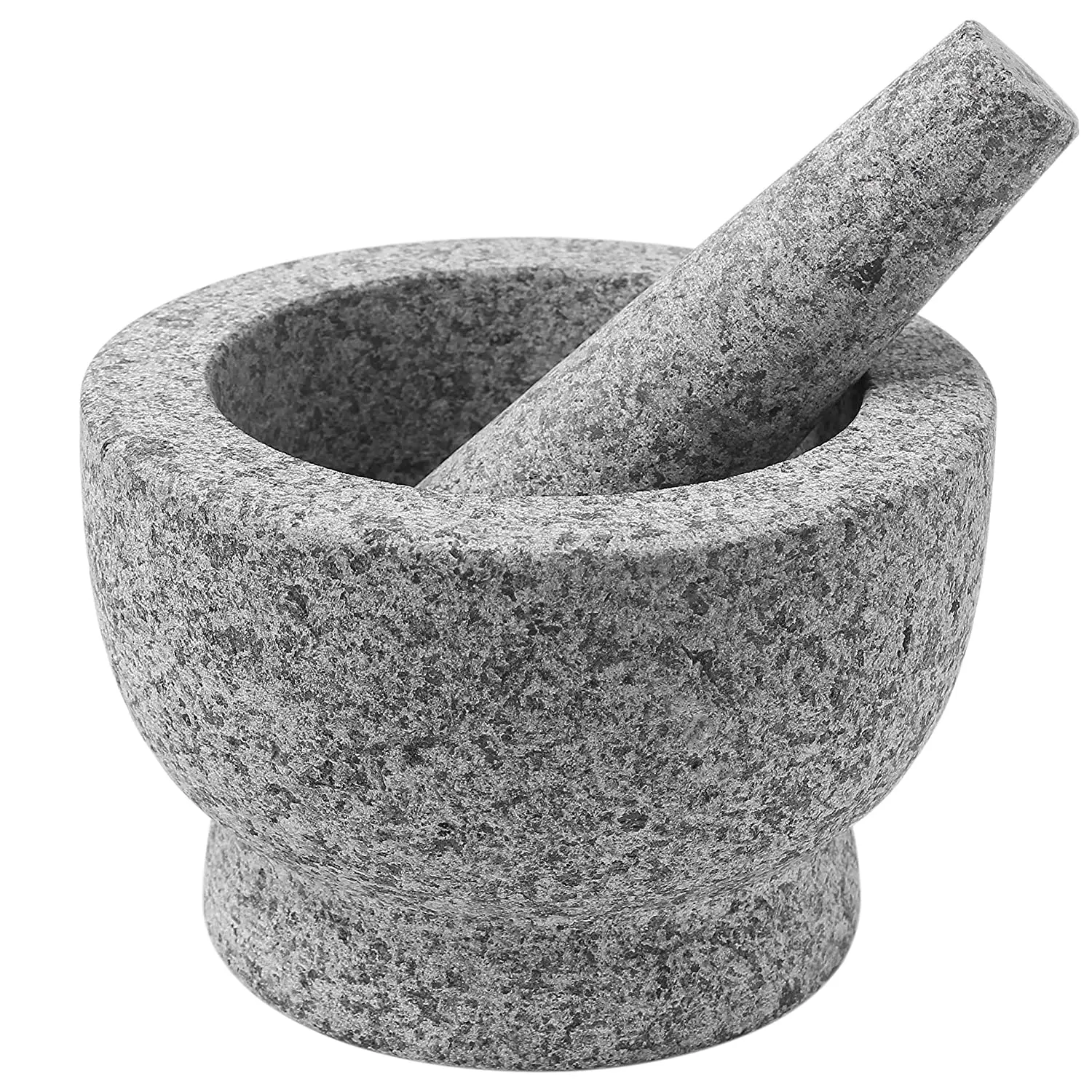 Granite Mortar And Pestle Set Guacamole Bowl Molcajete Natural Stone Grinder For Spices, Seasonings, Pastes, Pestos & Guacamole
