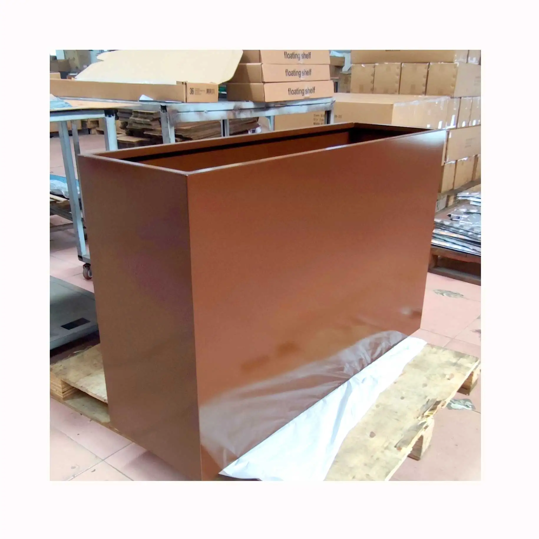 Custom Metal Garden Plant Pots Large Outdoor Grey Flower Pot Outdoor Weathering Steel Large Flower Pot Flower Trough