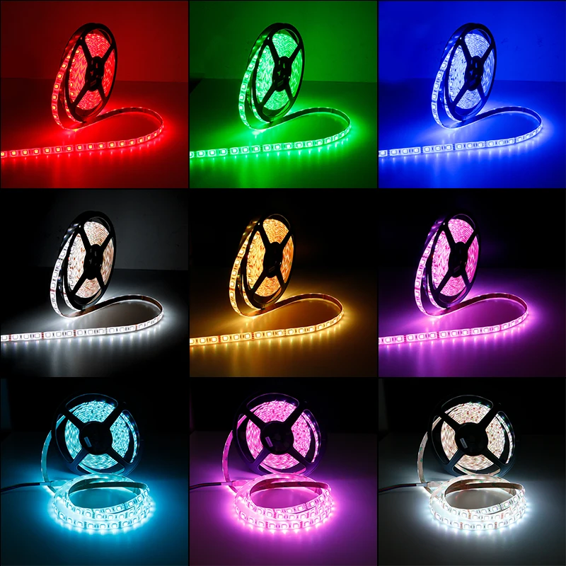 12V 5 Meters 44 Keys IR Remote Control 300 LEDs Flexible RGB LED Strip Light Kit for Bedroom Decoration
