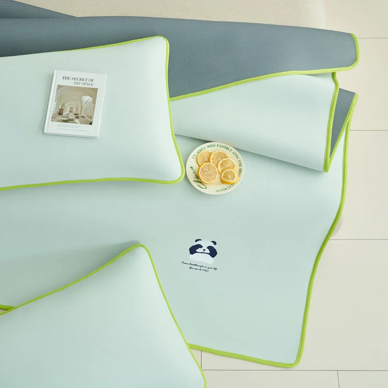 Summer Cool Mat Kit 3D Panda Green Home Textile Fitted Sheet Foldable Bedspread 1pc/Set Breath Free Bedding Sheets