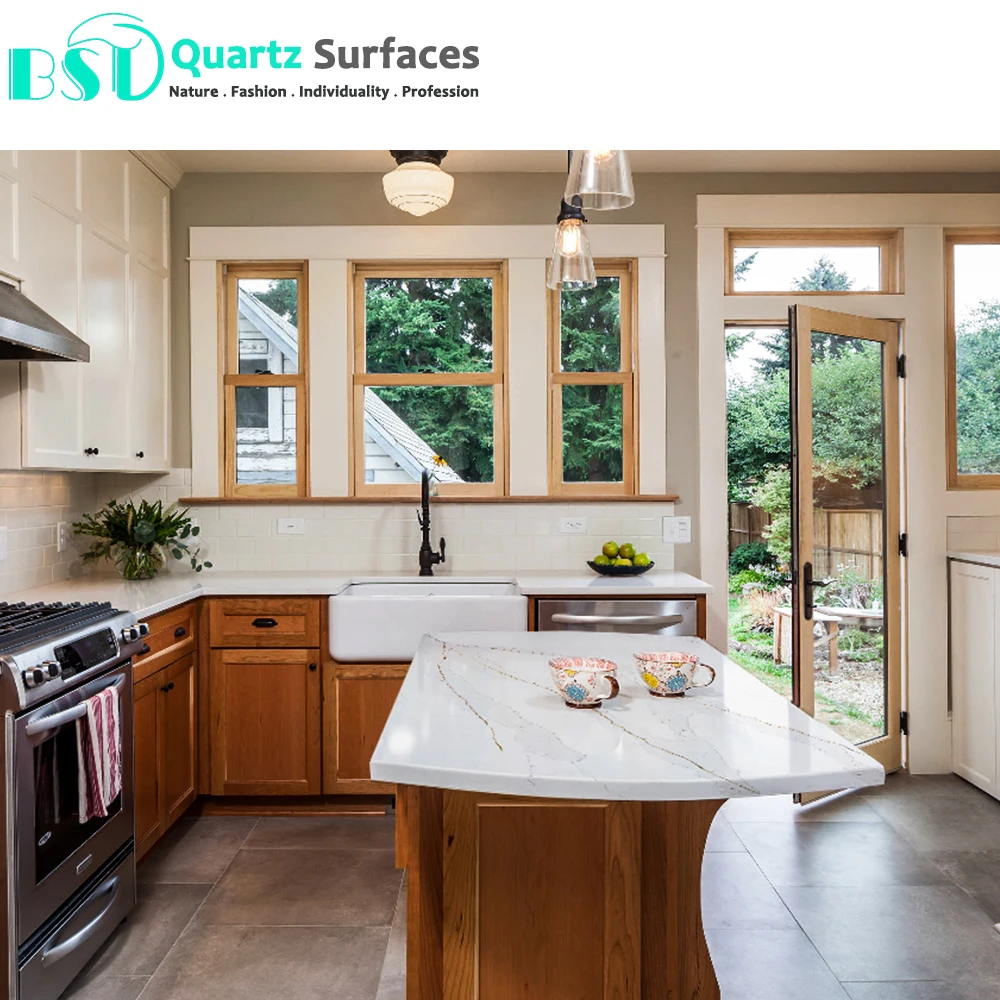 Mable Look-Alike Calacatta Gold Quartz Stone