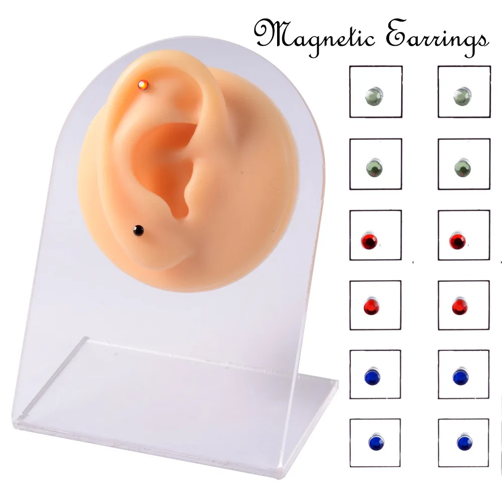 12pcs/Set Magnet magnetic Earrings Tragus Cartilage Lip Labret Stud non pierced earrings clip on earrings