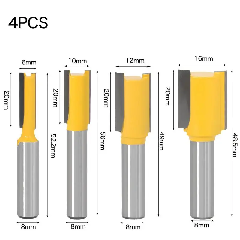 MTL 4-piece set woodworking double-edged straight knife carving knife trimming machine 8-handle blade straight knife
