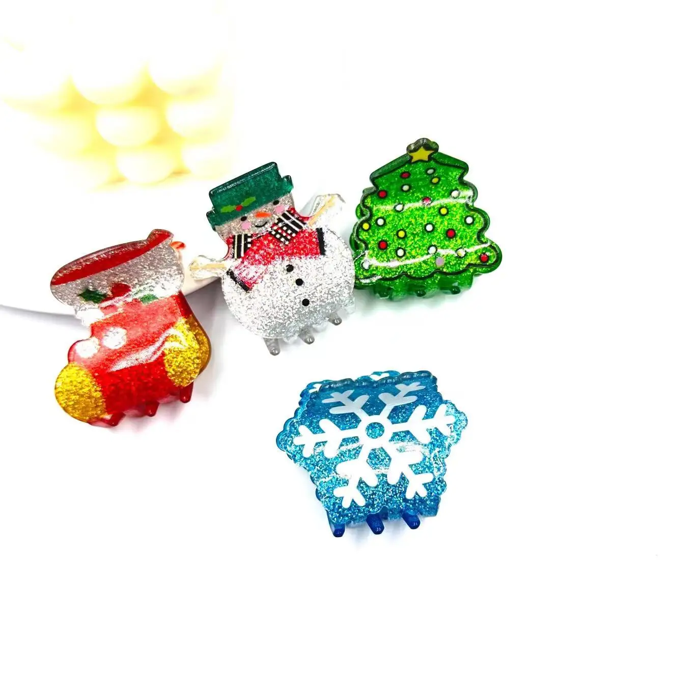 New Christmas Clip Santa Claus Snowflake Hair Clip Hair Accessories Sweet Cute Shark Clip Hair Grab Headwear Girl