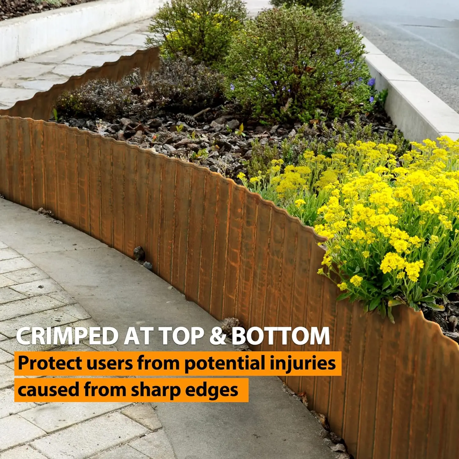 Customized Bendable 6 Meter 20 Meters Protection Corten Steel Tape Lawn Edge Garden Lawn Edging Large Roll