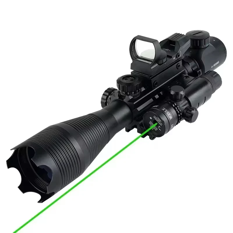 High quality 4-16X50EG outdoor shooting optical sight red and green laser flashlight red dot combination suitable for hunting