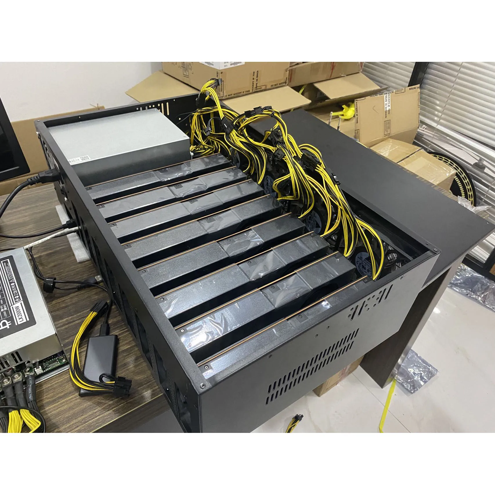 2800W CHASSIS CRYPTO HIGH-SPEED CALCULATION WITH 8 GRAPHICS CARDS RTX 3080Ti