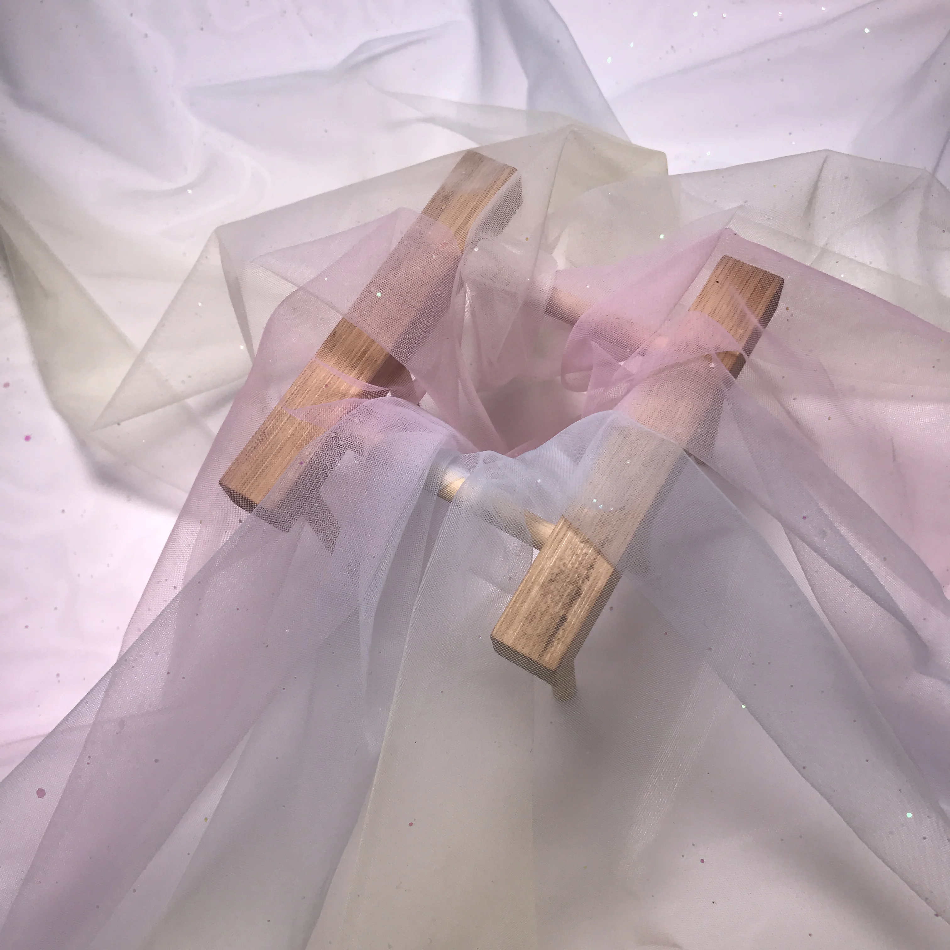 colorful rainbow transfer printing tulle print glitter tulle fabric for dress