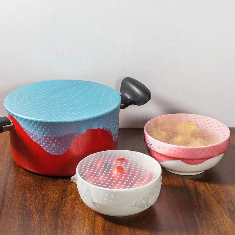 Экологичная пищевая безопасная пищевая растягивающаяся силиконовая пищевая обертка многоразовая Герметичная крышка для чаши пищевая пленка