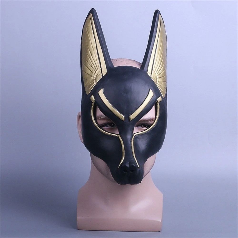 Egyptian Anubis Cosplay Face Mask Wolf Head Jackal Animal Masquerade Props Party Halloween Fancy Dress Ball