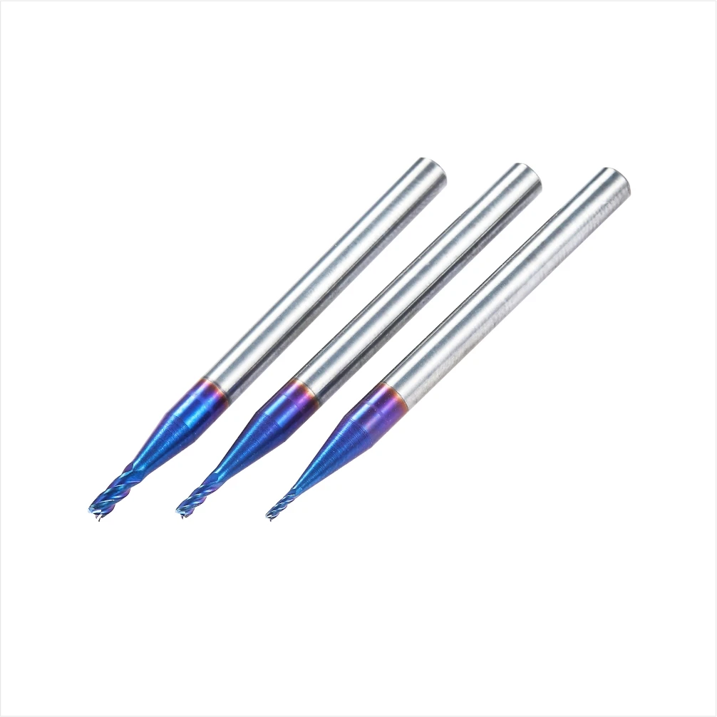 Milling Cuters Tungsten Carbide Flat End Mills 4 Flute Carbide Blue Nano Coated router bits rollers textile machinery tools