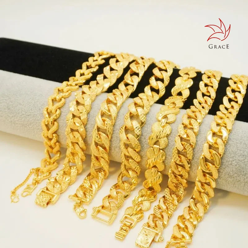 Grace Popular 18K/24K Gold Plated Adjustable Bracelet fine chain & link bracelets Fashion Jewelry Bracelets Unisex For Daily