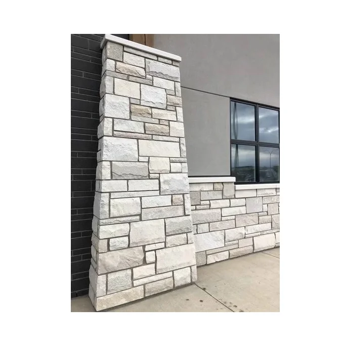 Natural square shape white stone exterior sandstone cladding for walls