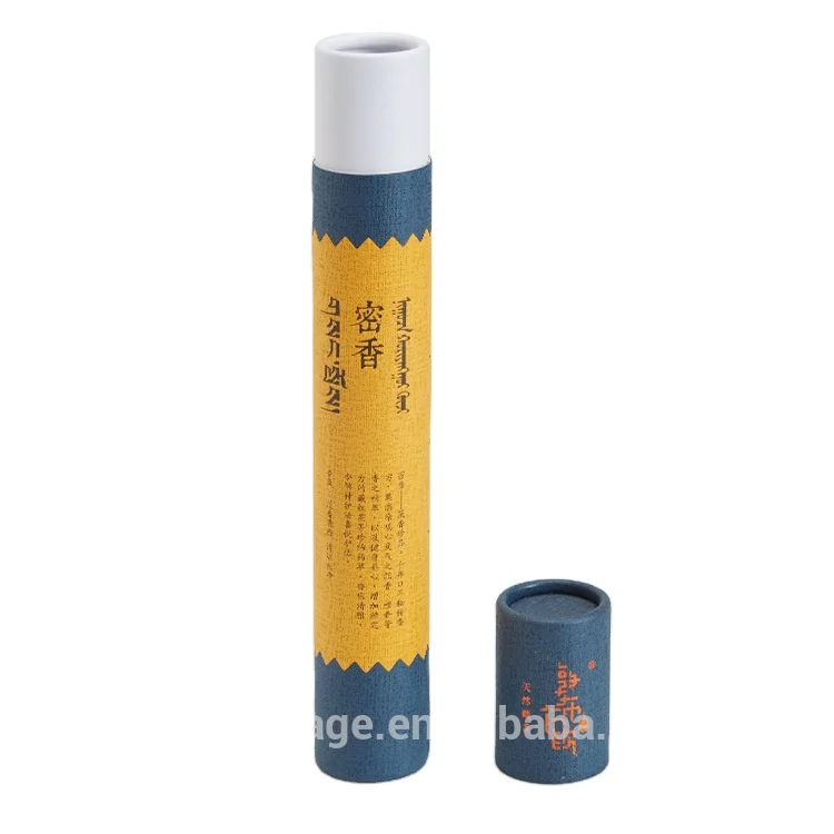 Luxury white paper cardboard tube packaging for incense with crimping edge Custom logo mailing tubes