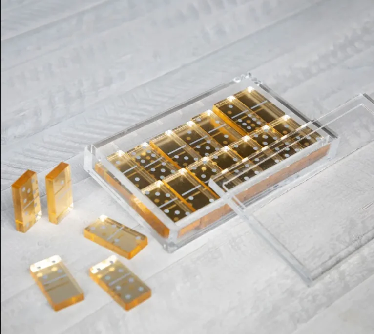 Acrylic Rummy Mahjong RUMMIKUB Tile Game Set Lucite Luxury Acrylic Bright Color Domino Set board games