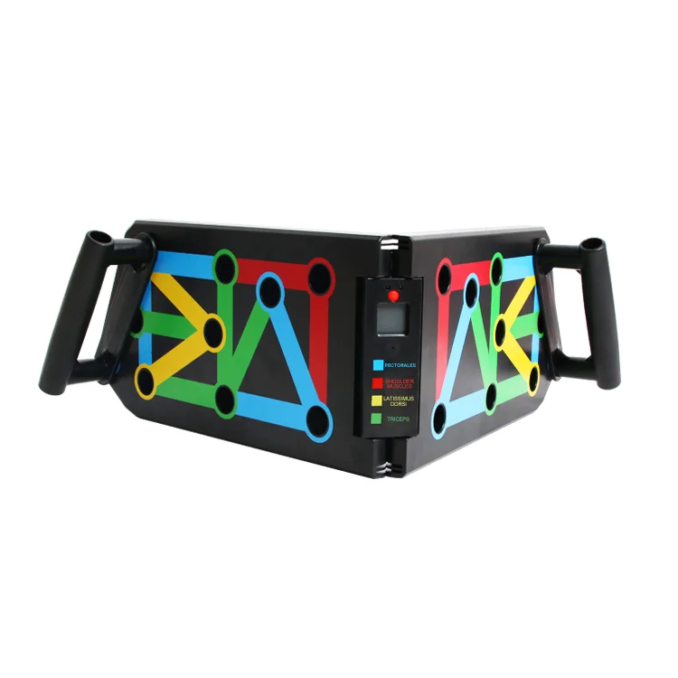 Fitness Home Gym Body Training System Push Up Bar Stand With Counter and Timer Adjustable Push Up Board