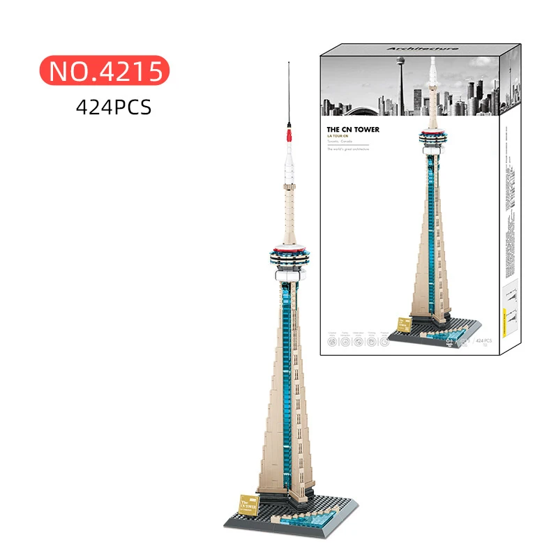 400 шт. знаменитые аттракционы CN Tower Toronto Canada Puzzle кирпичи сборные строительные блоки для детей игрушки Juguetes 4215