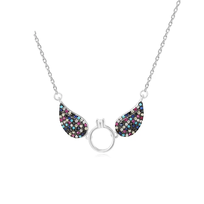 
Wholesale Blue hamsa opal jewelry 925 silver necklace pendant jewelry 