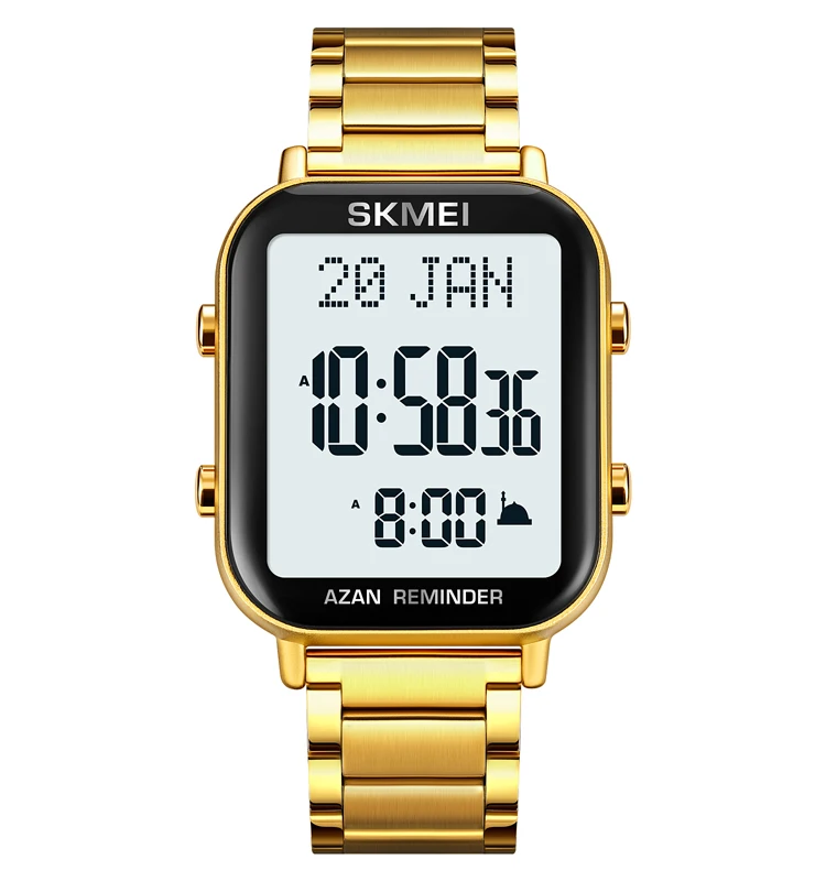 Muslim products prayer al fajar watch 2024 luxury SKMEI azan watch islamic hand clock qibla direction model 2135