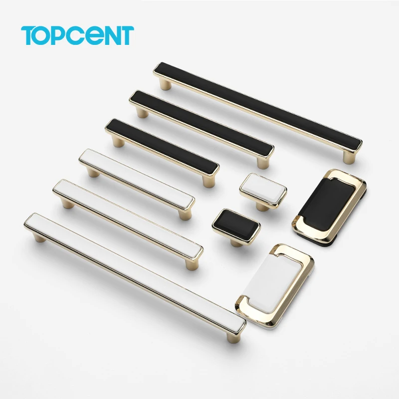 Topcent современная простая ручка Золотая белая Хромированная роскошная для шкафа в европейском