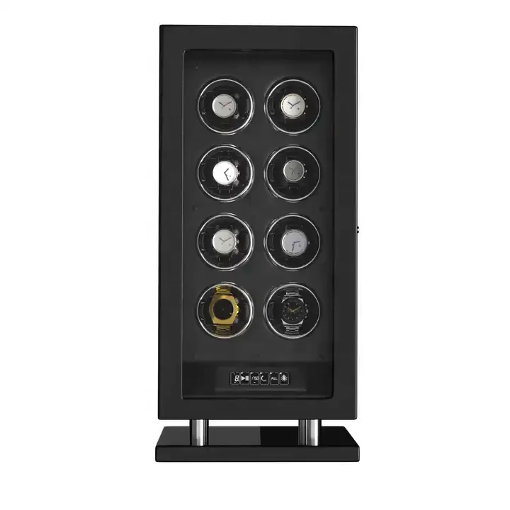 Deluxe Micro Fiber PU Leather Wood Automatic Watch Box TPD 300 to 2300 Auto Watch Wnder with 8 Slots