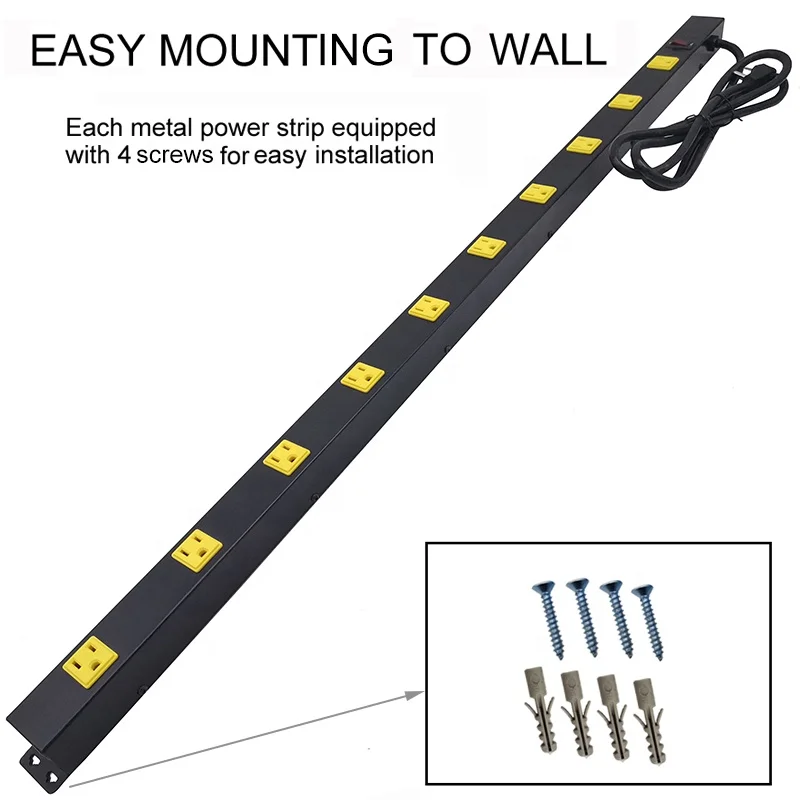 10 outlets metal surge protector power strip extension Socket