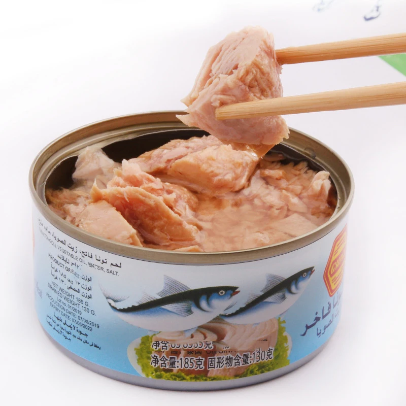 China Factory 1700g Canned fish seafood food Tuna Chunk  in water in oil