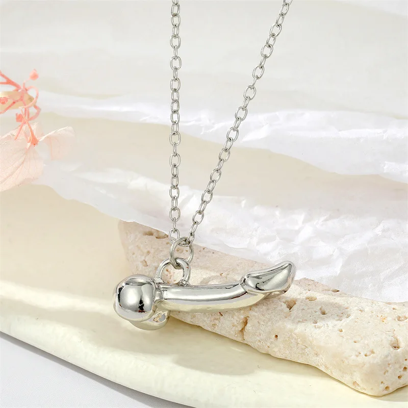 FanYue Exaggerated male genital necklace Trendy punk body part penis pendant necklace gold silver jewelry