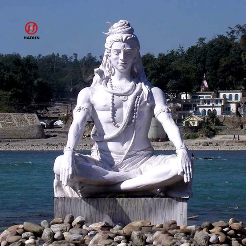 Excellent Classic Life Size Indian Gods Shiva Marble Statue Sculpture