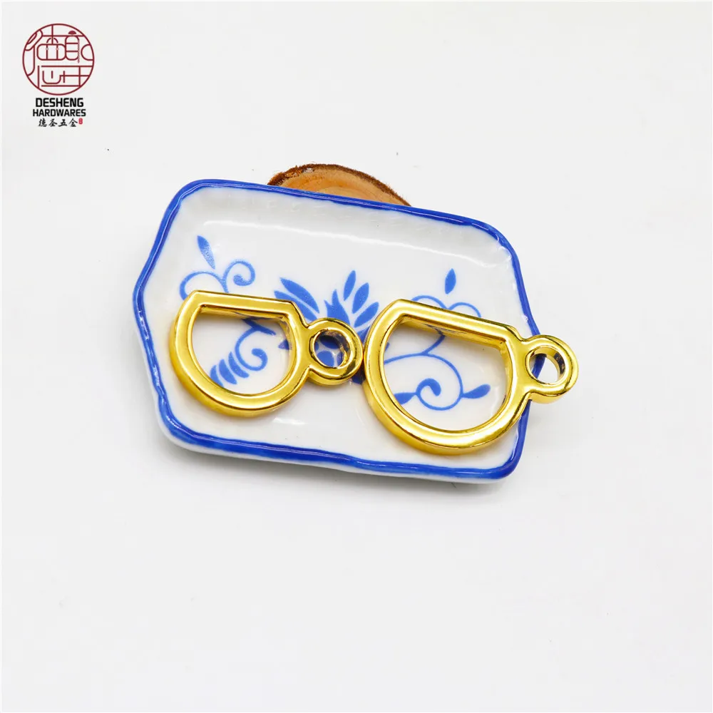 High-grade luggage accessories Thickened teacup shape double ring D buckle hanging accessories Pendant plated double D buckle