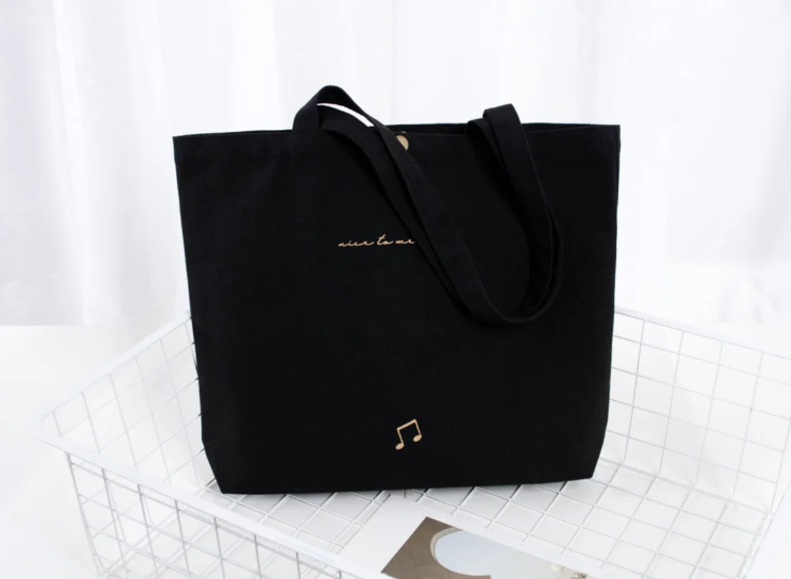 Wholesale Fashion Exquisite Customized Canvas Printed Shopping Tote Bag