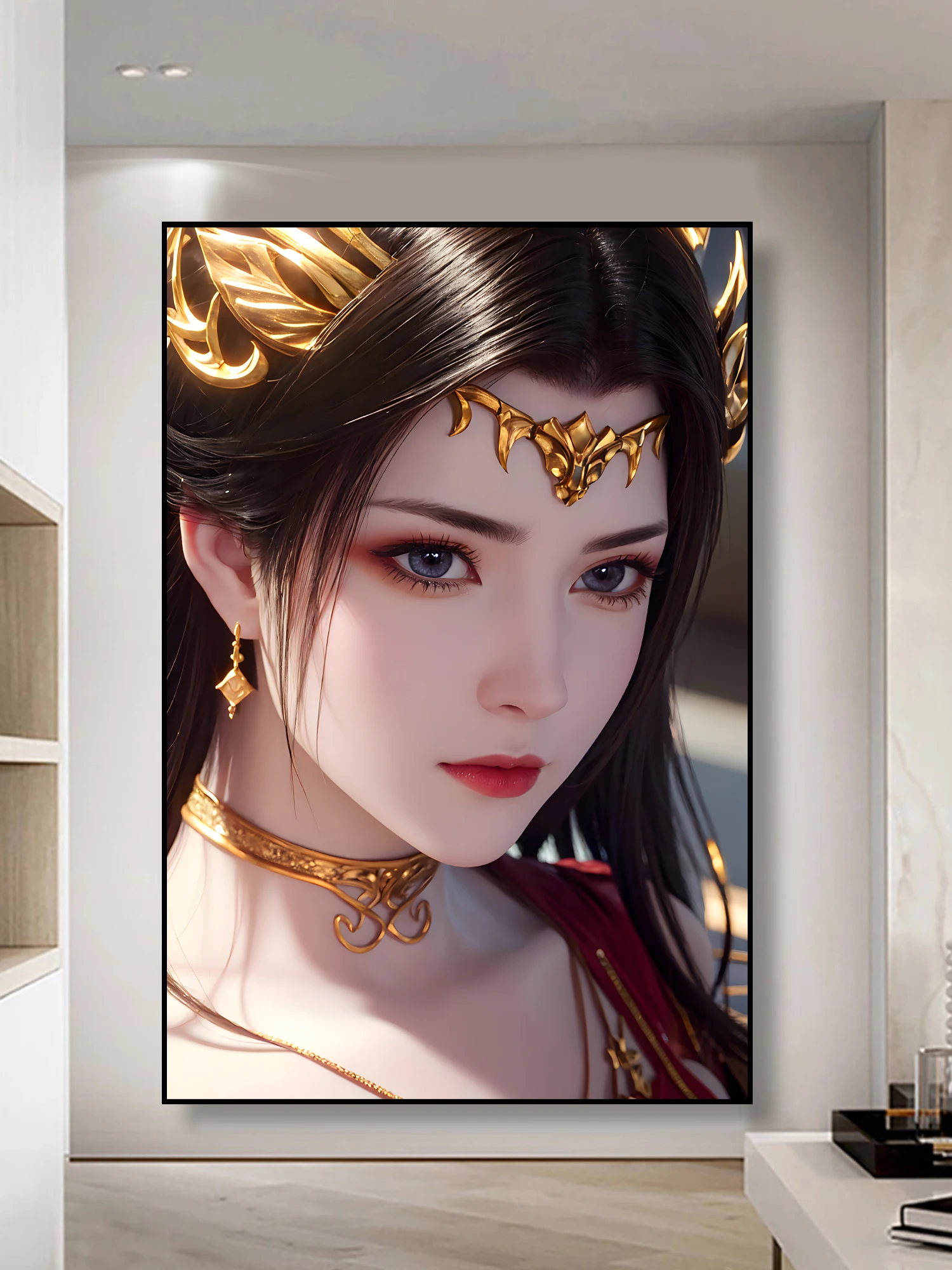 Anime Decorative Picture Queen Medusa Crystal Porcelain Painting for Personal Individual Bedroom Decoration