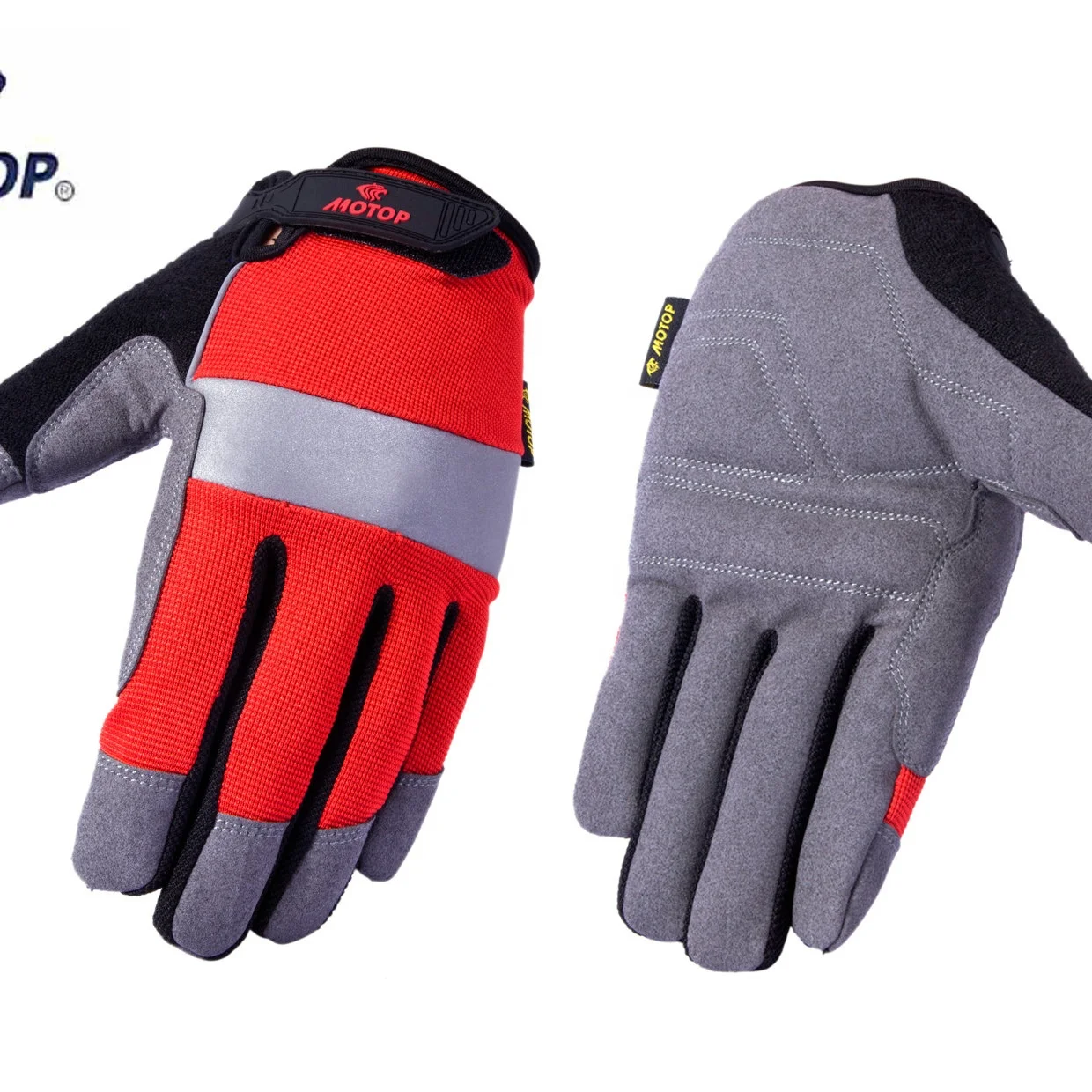 Reflective Fabric Mechanical Work Safety Gloves